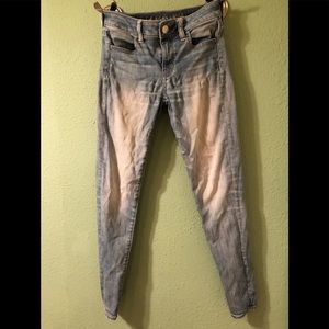 American Eagle faded blue skinny Jeans